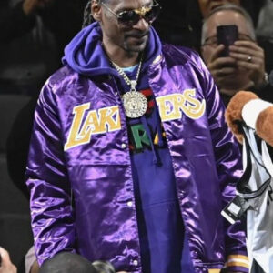Los Angeles Lakers Snoop Dogg Purple Bomber Varsity Jacket